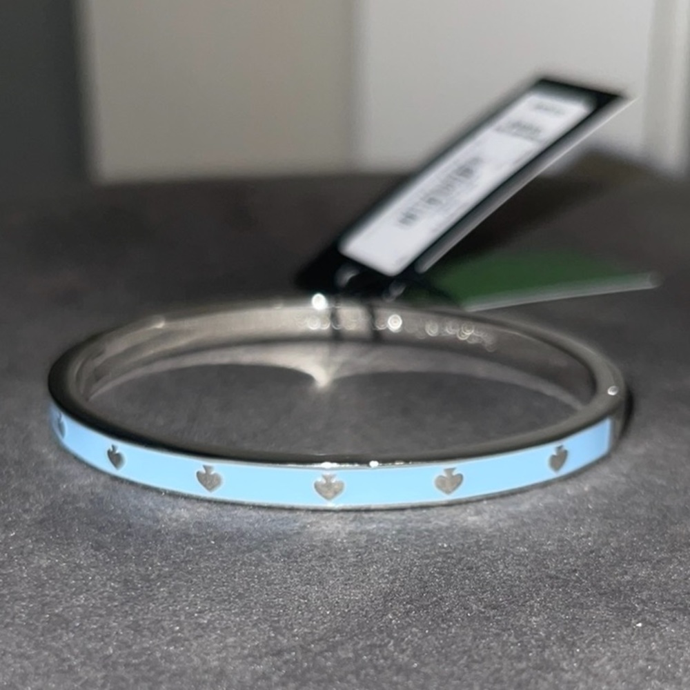 Kate Spade Spot The Spade Enamel Hinged Bangle - Light Blue